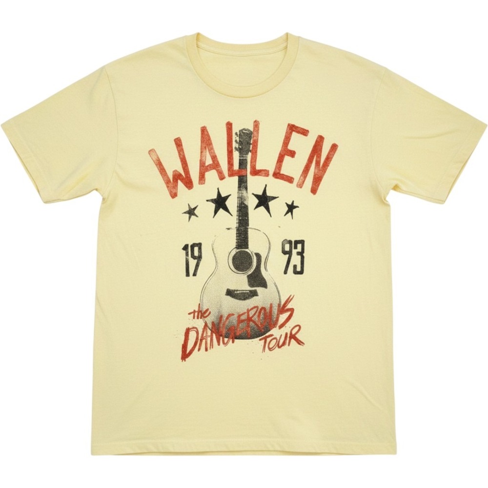 Daydreamer Morgan Wallen The Dangerous Tour Graphic Tee T-Shirt Yellow Women S